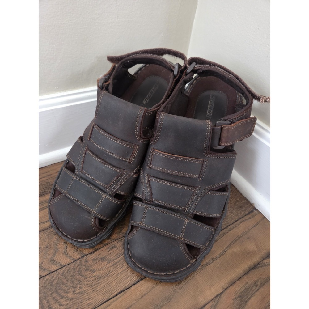 Vtg Skechers Sandals Mens 11 Closed Toe Brown 60848 Cool Summer 90s Y2k Comfort - Picture 9 of 11